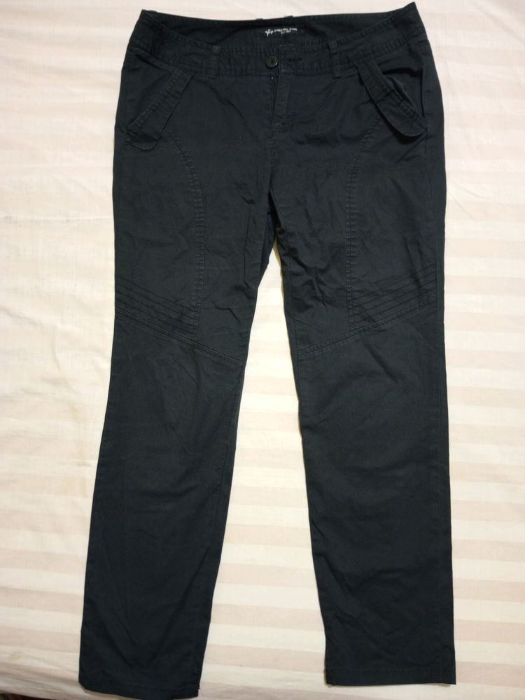 Black Casual Stitch Design Pant