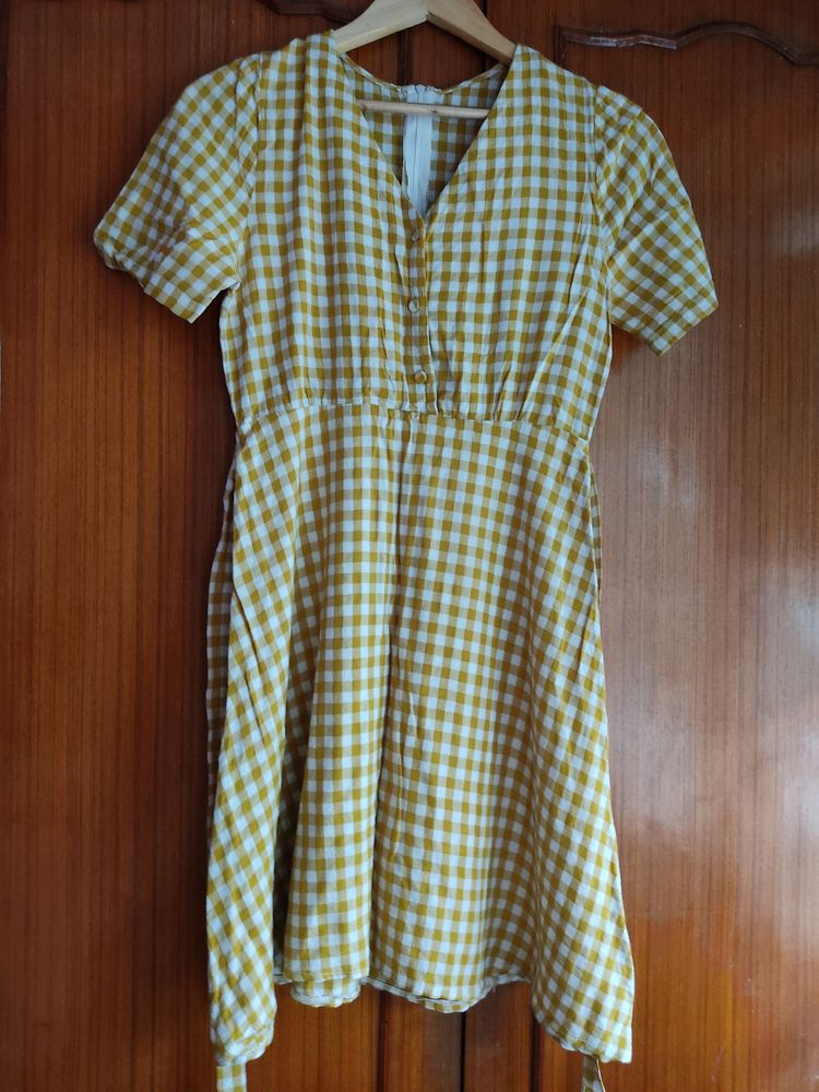 Checked Cotton Dress 👗