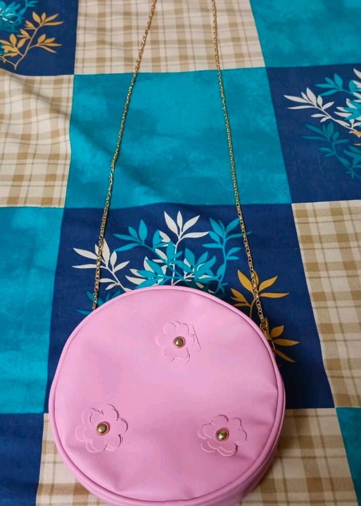 Pink Circular Sling Bag Brand New
