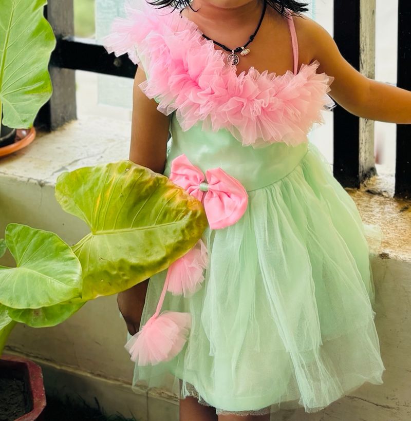 Beautiful Pink N Green Dress