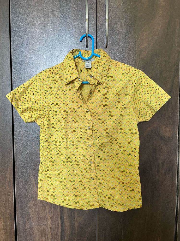 Mustard Ochre Printed Shirt