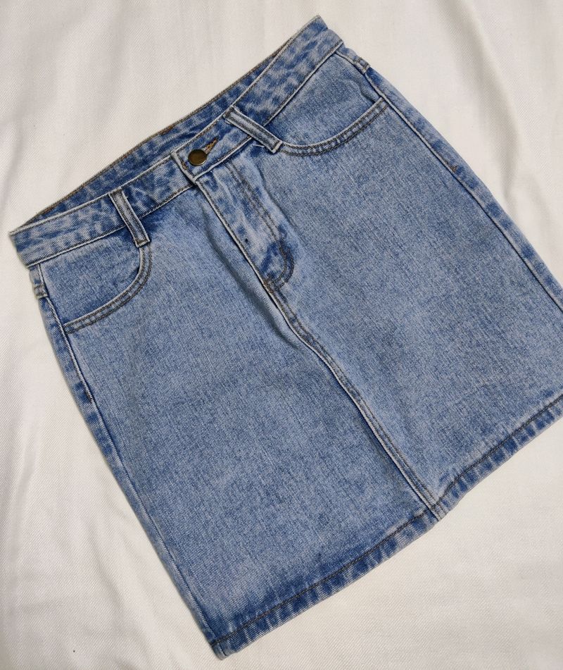 Denim Skirt - Light Blue