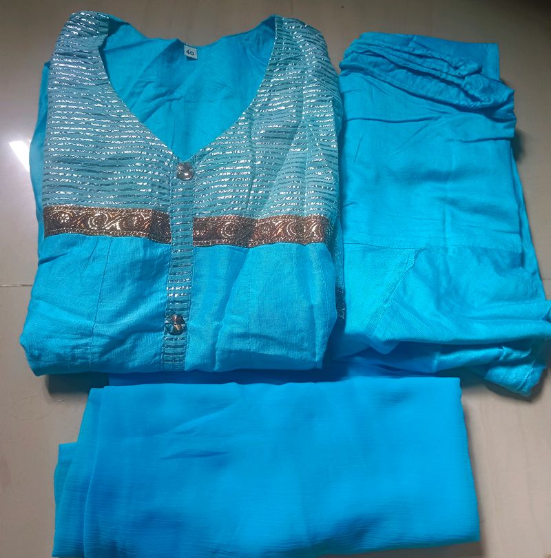 Blue Anarkali Kurti