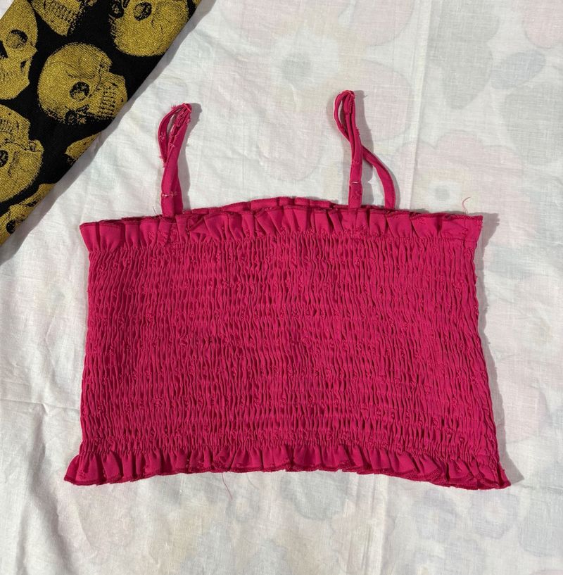 Cute Pink Rugged Crop Top