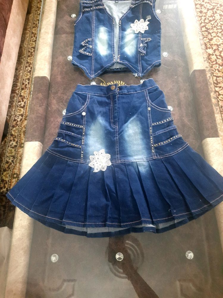 Denim Skirt Set