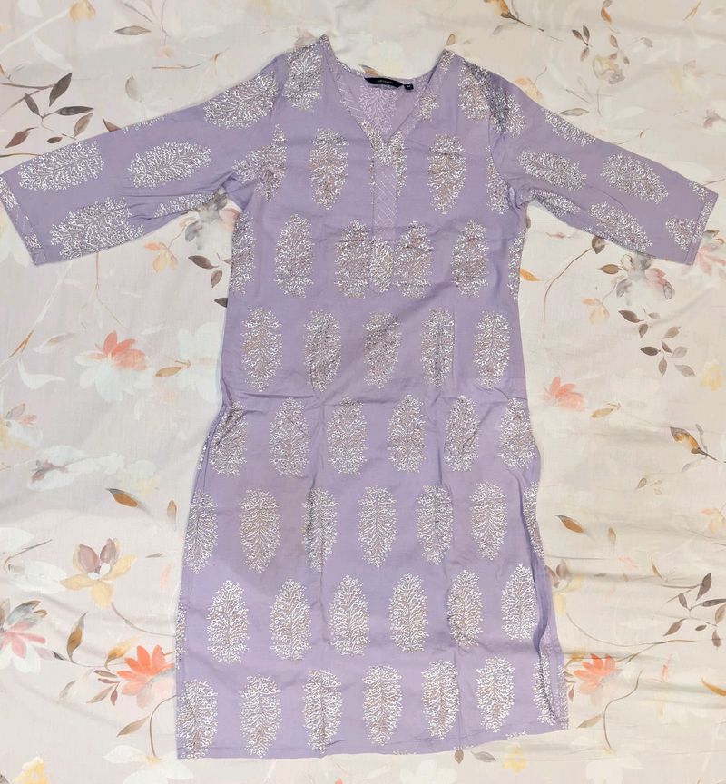 Lavender Straight Kurta.