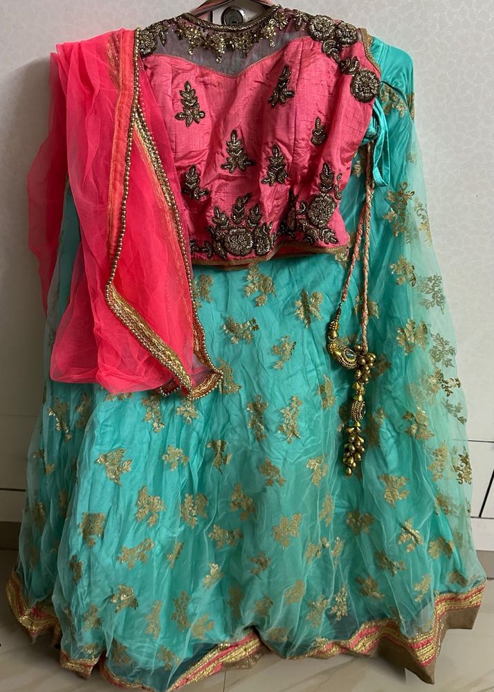 Sea Green & Pink Mix Lehenga for Women’s