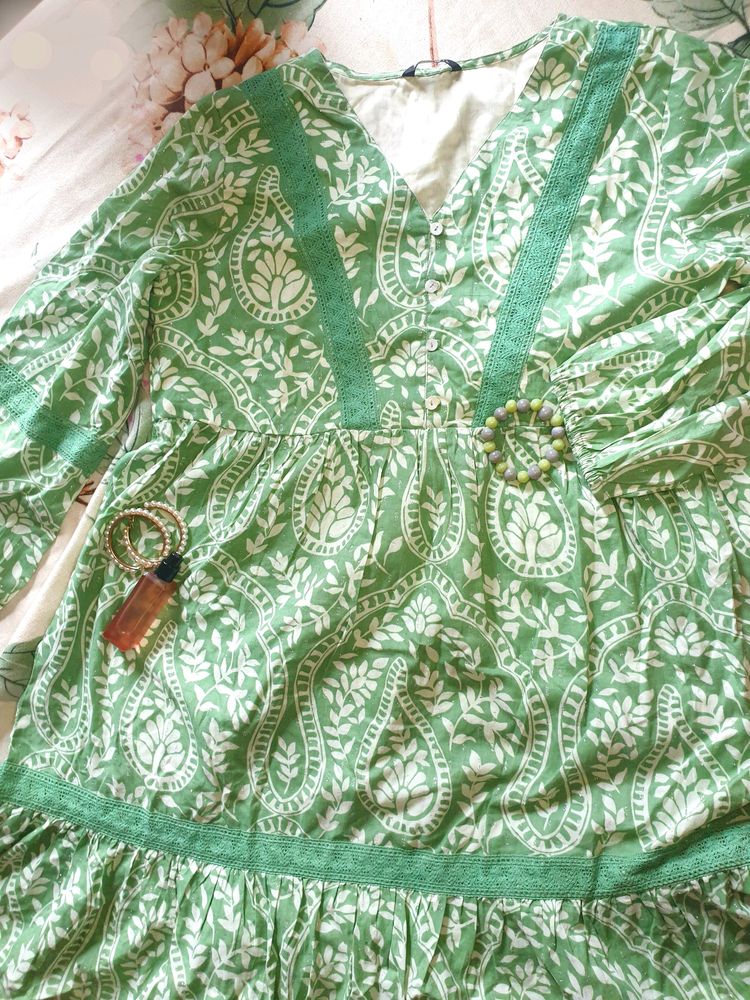 Zudio Mehendi Green Dress