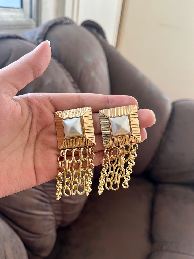 Chain Earrings -Golden