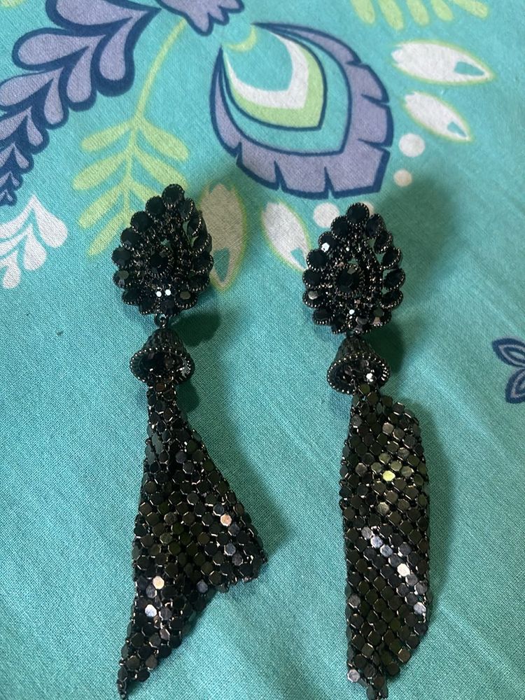 Black Water Drop Earring