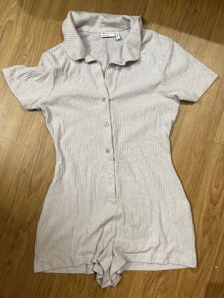 Ribbed Lavender Playsuit