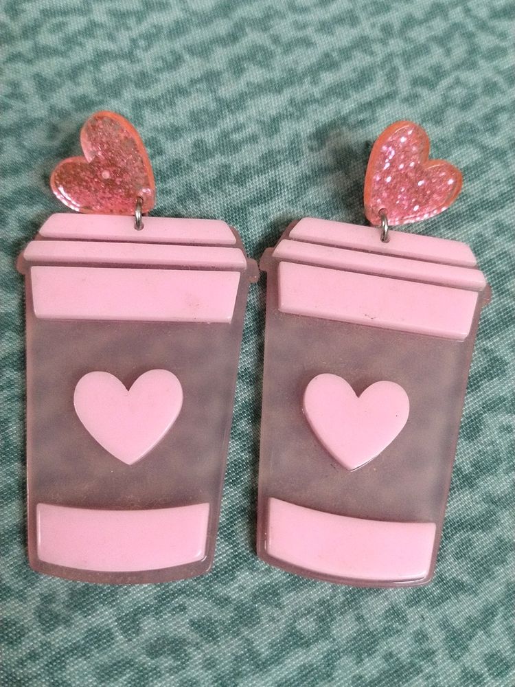 Plastic Little Heart Beautiful Ear Rings