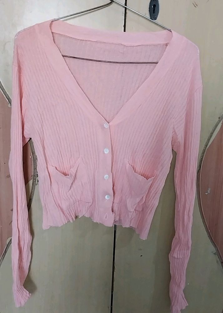 Cute Aesthetic Pink Top Size M