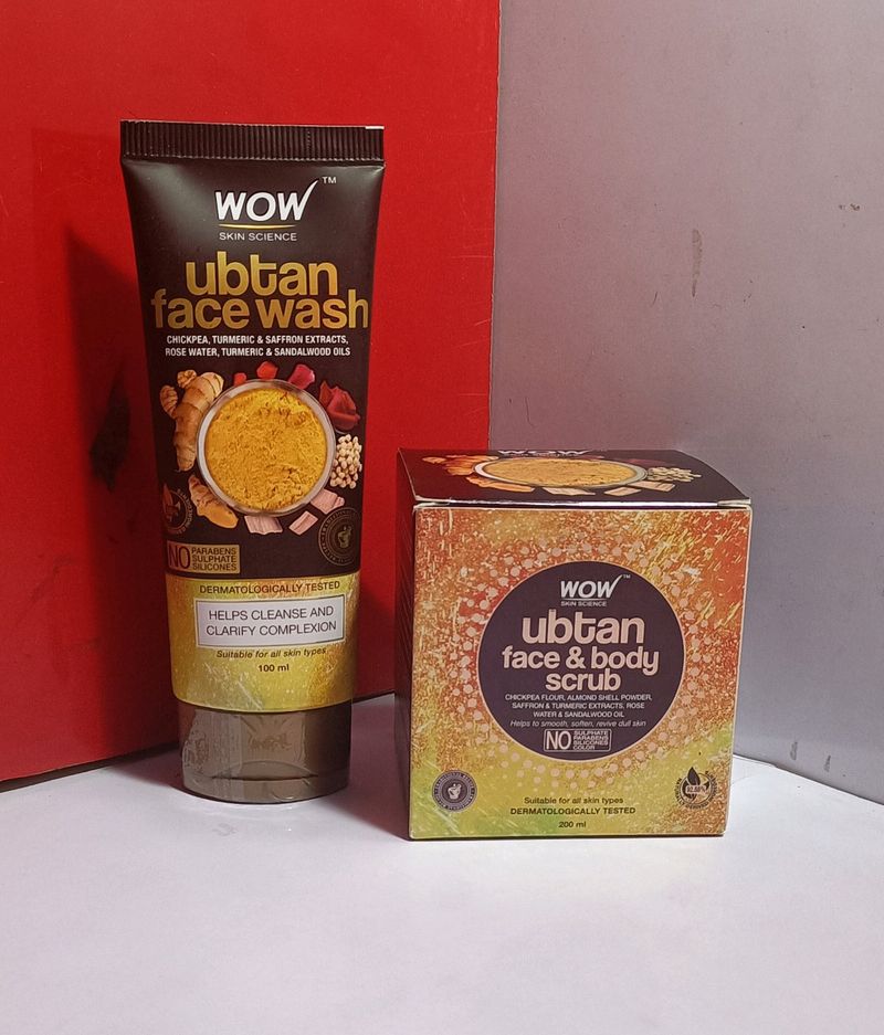 WOW Combo Of Ubtan Face Wash & Scrub