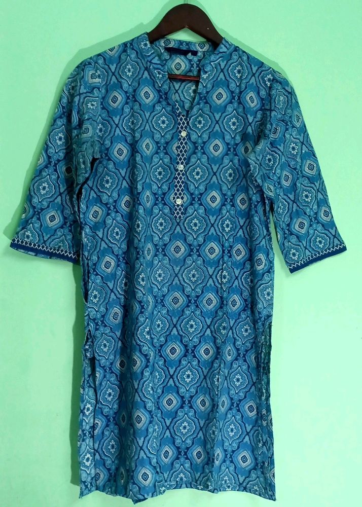 Srishti L aqua blue Kurta With Pocket