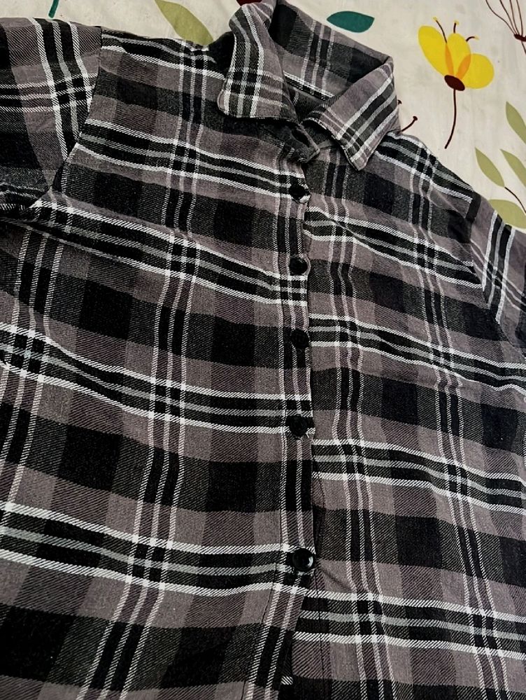 Classic Crop Check Casual Shirt