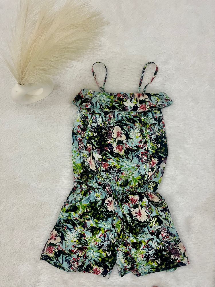 Tropical Romper With Pockets