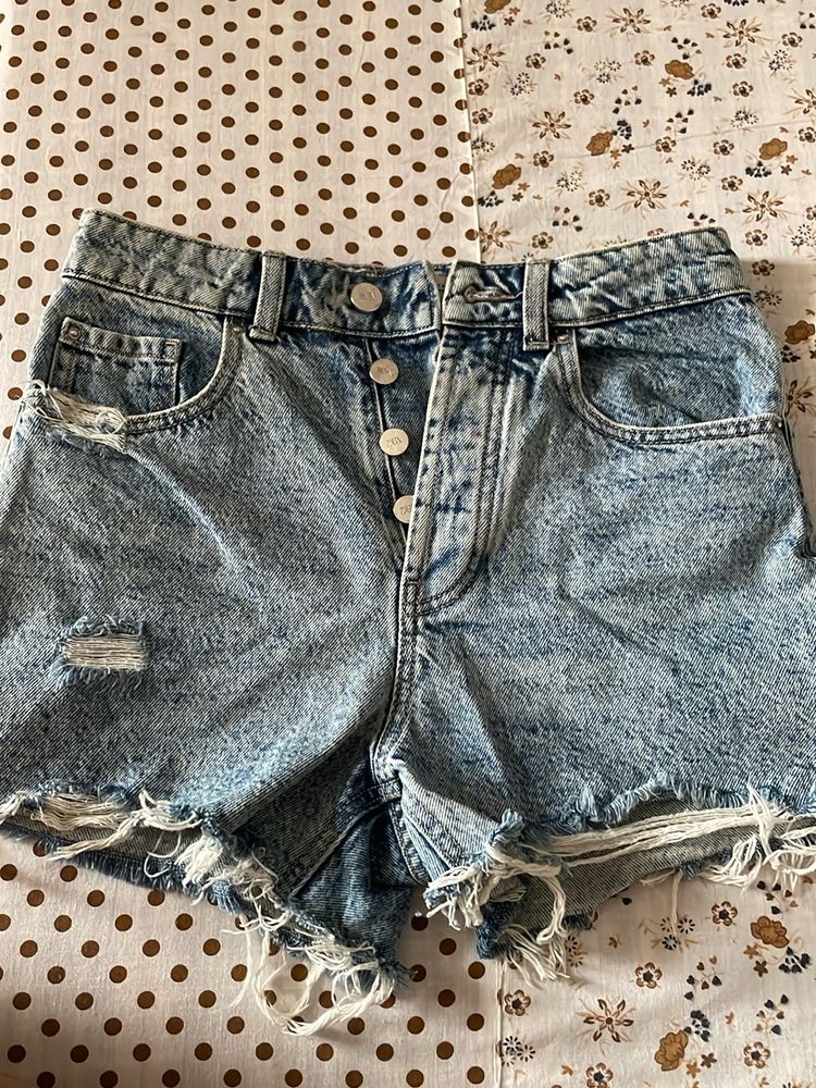 Zara Blue Denim Shorts