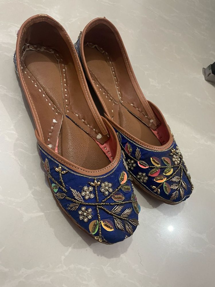 Footwear Ethnic Dabka Work Zardosi Wor Heels Flats