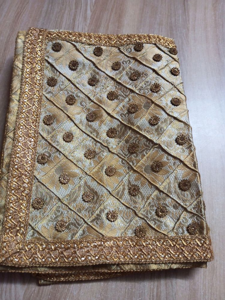 Golden Flower Shawl (Dupatta)