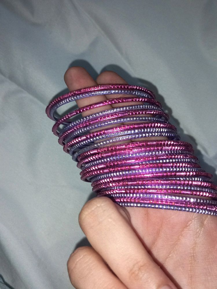 Stylish Pink And Purple Bangles