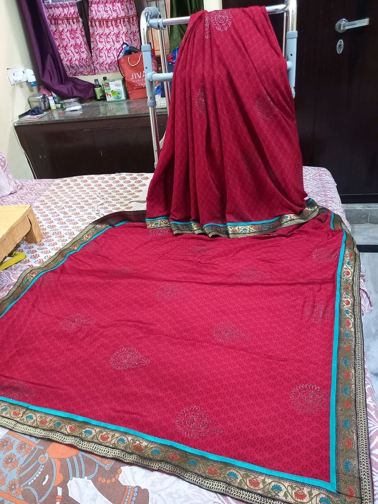 red saree ❤️🔥 karwachaut special