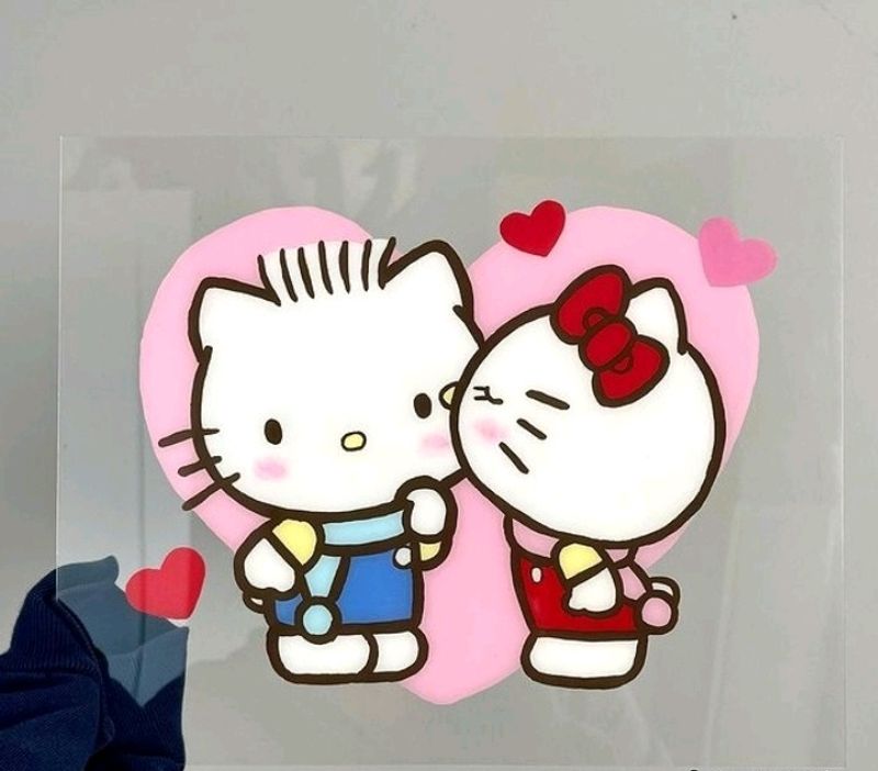 Hello Kitty & Dear Daniel From Sanrio Gls Painting