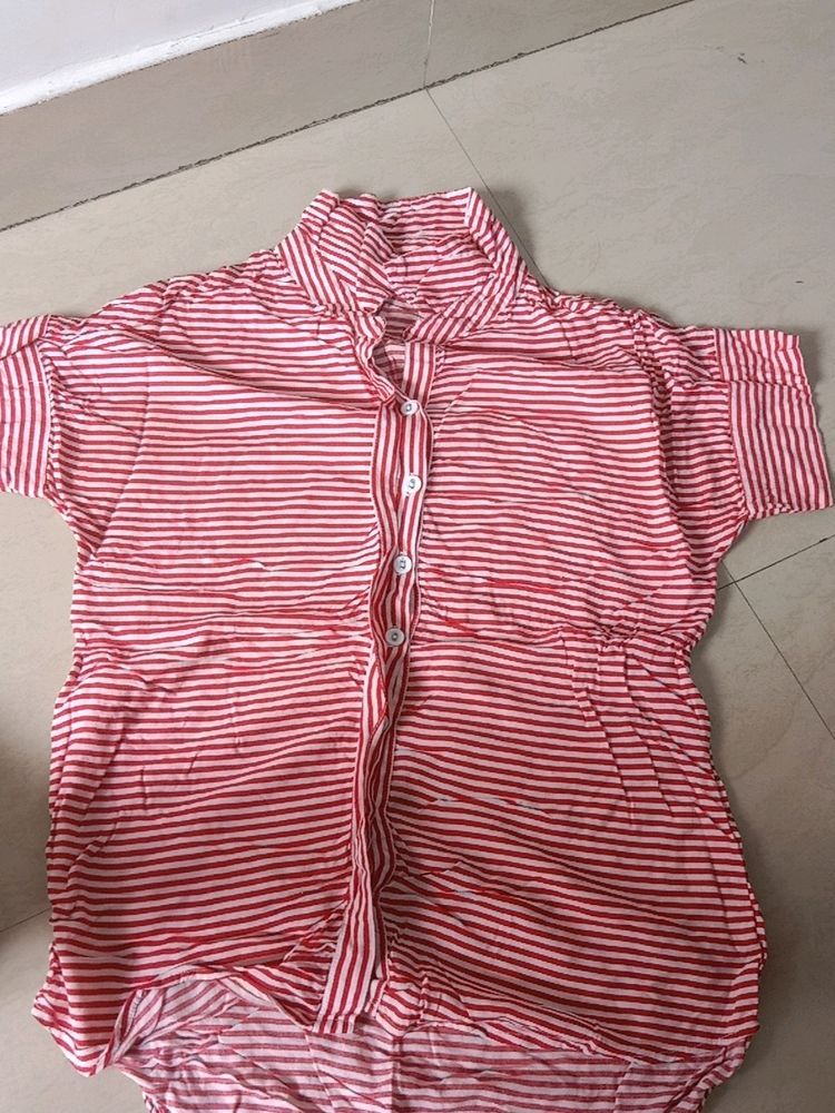 Red And White Strips Shirt