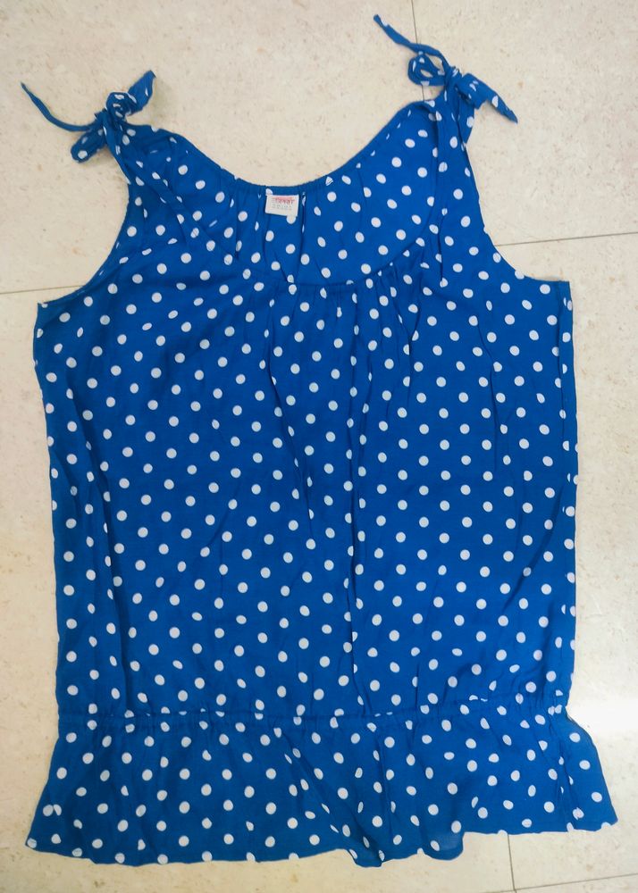 Blue Polka Dot Top