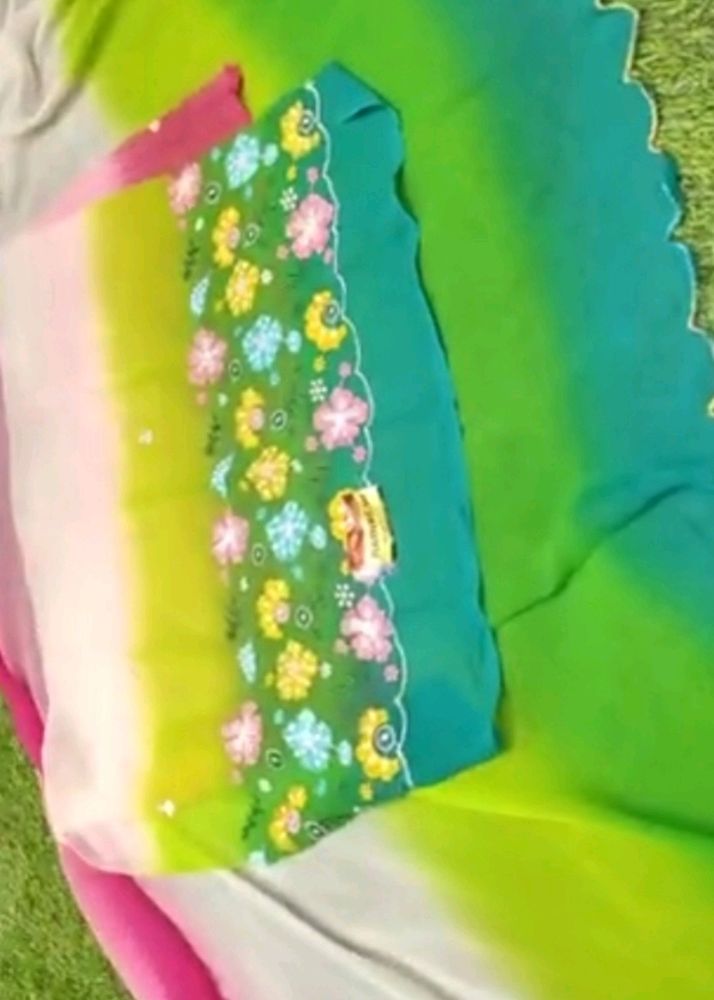 Rainbow Sarees Available In 6 Colors