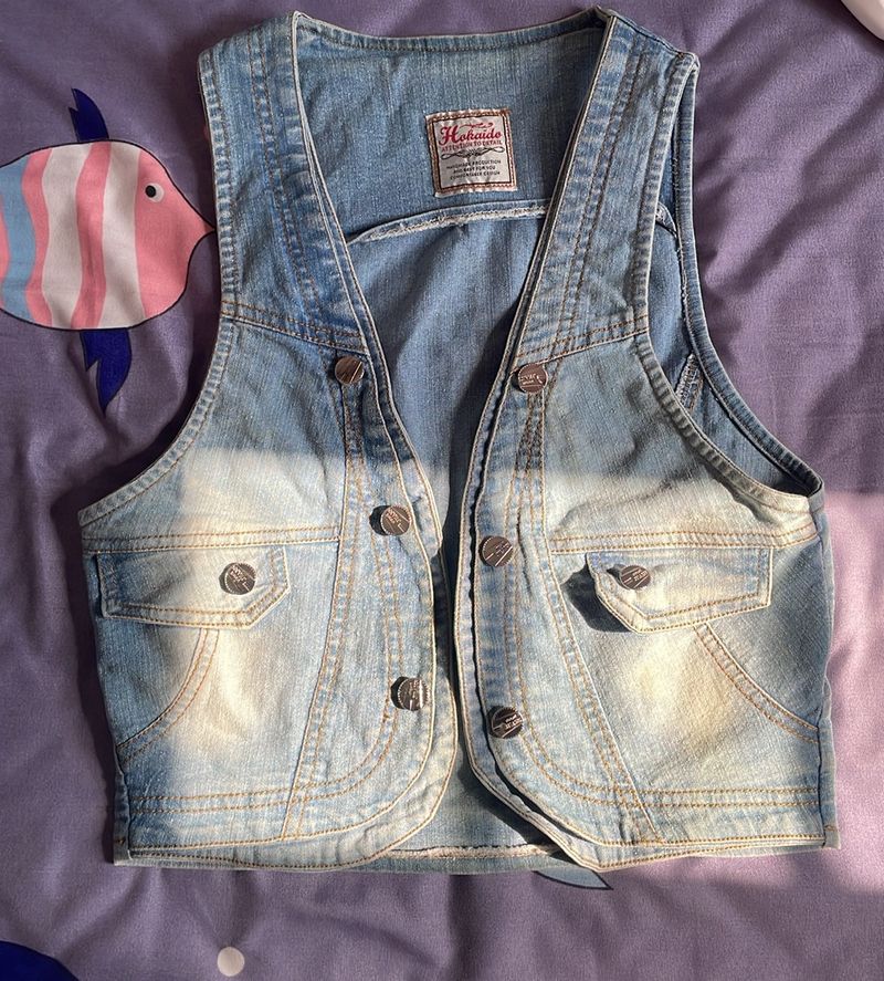 Light blue denim vest/jacket