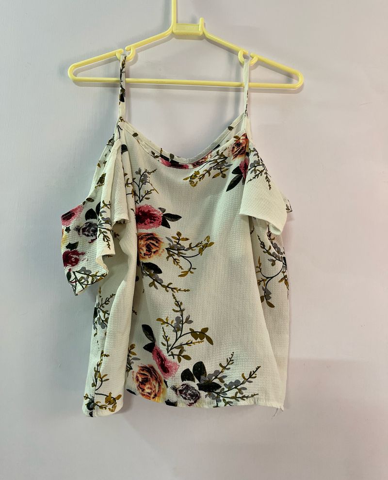 Women Floral Print Spaghetti Strap Top (s)