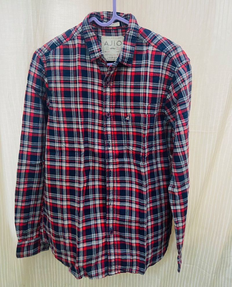 Ajio Mens Checkerd Print Shirt