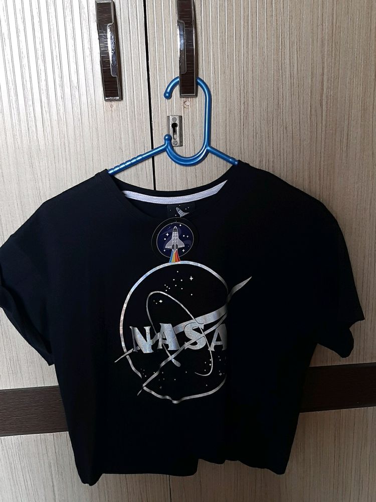 Nasa Graphic Branded Crop Top