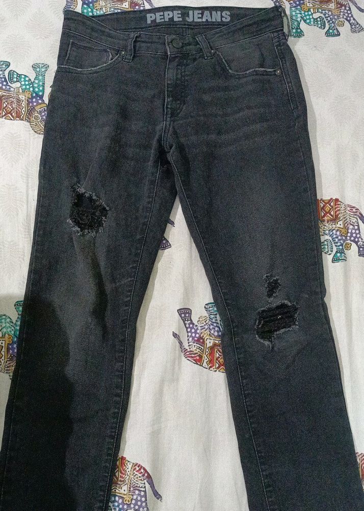 Black Ragged Pepe Jeans