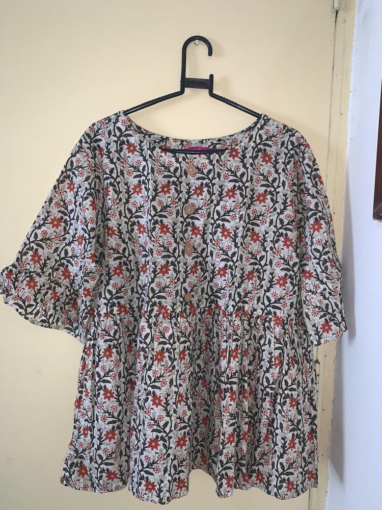 floral printed long top for occasions