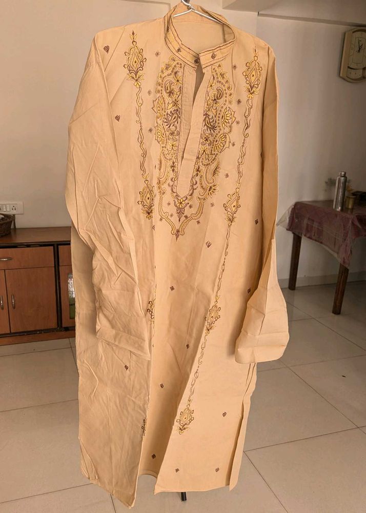 Cotton Kurta With Embroidery Work