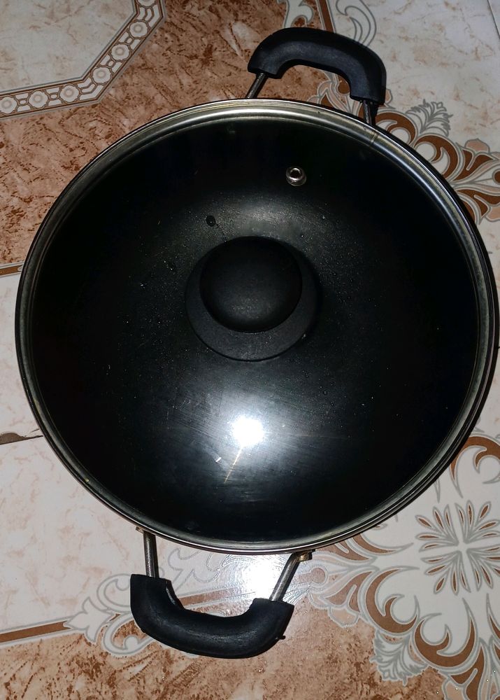 pure nonstick kadai with lid