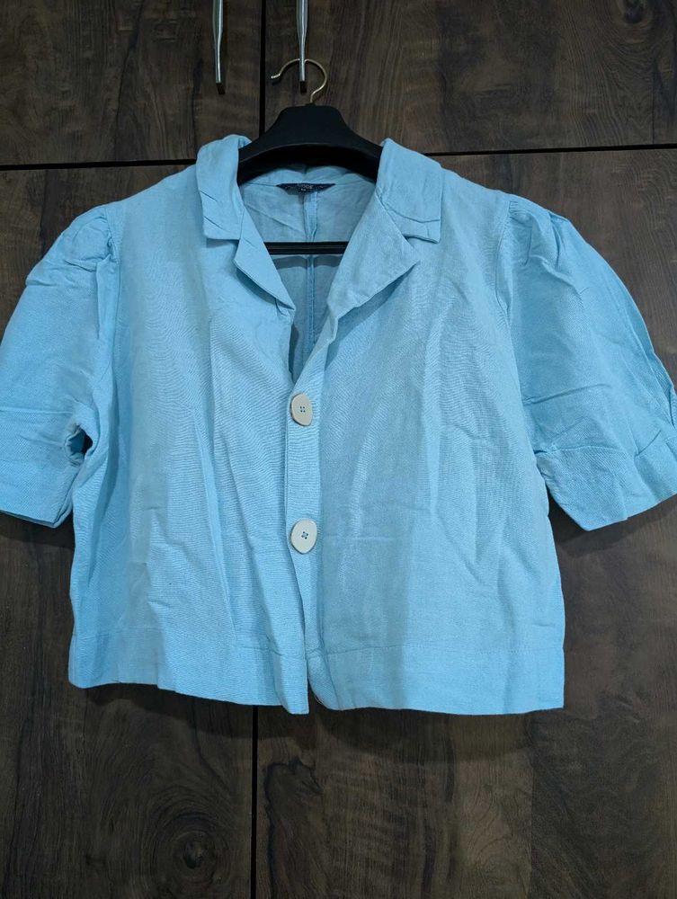 CODE crop Shirt Light Blue Colour