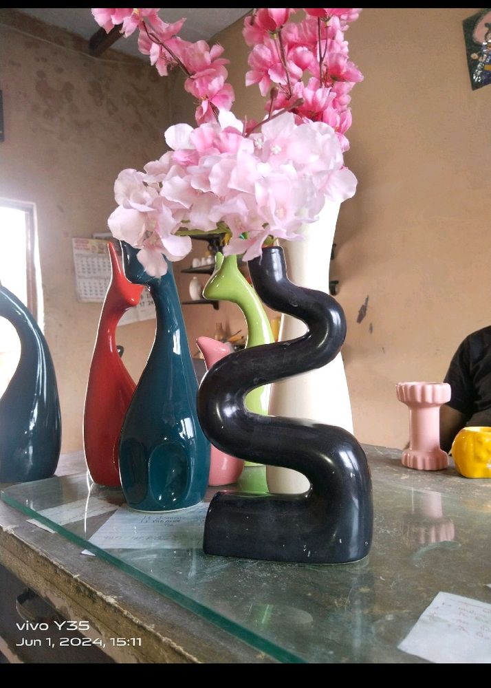 2 Snake Shape Flower Vase