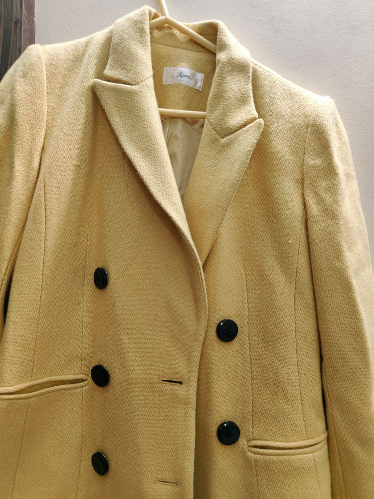 Lemon Yellow Woollen Blazer