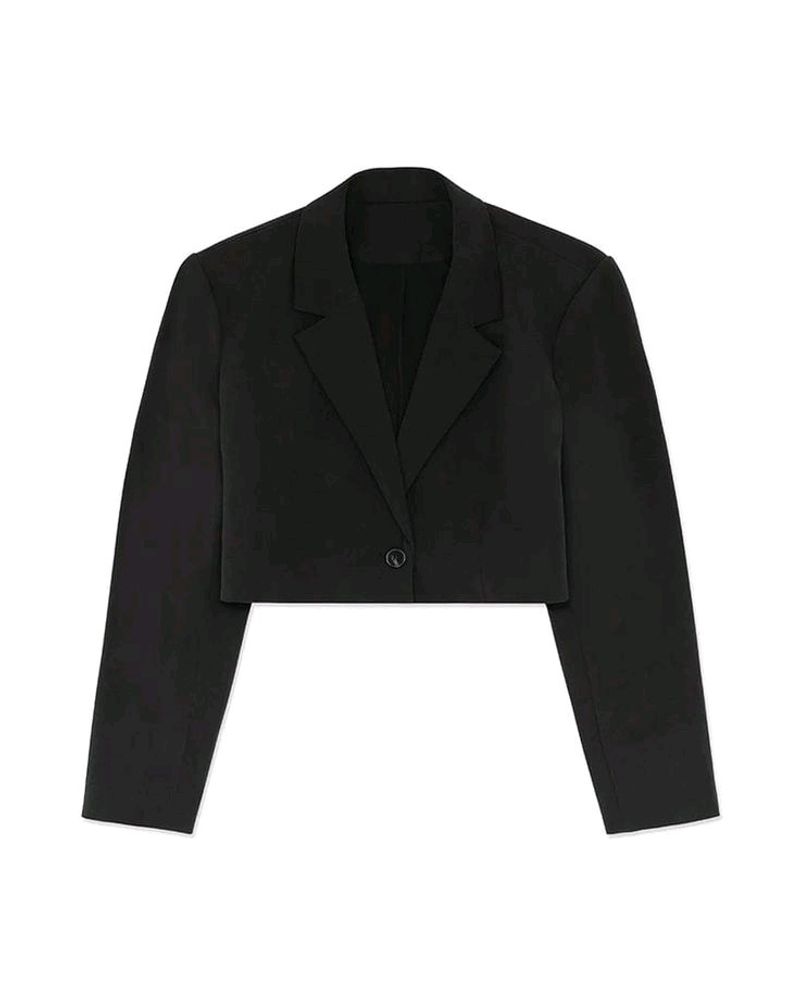 Korean Black Cropped Blazer