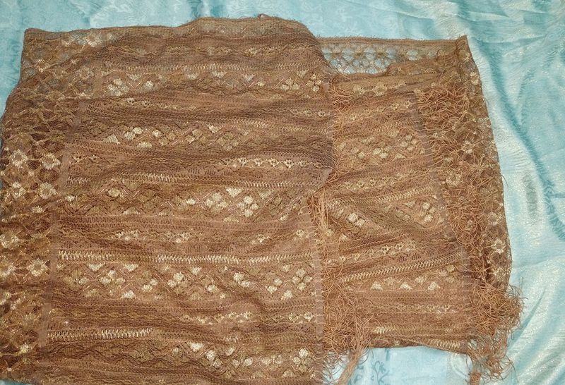 Brown Net Shawl (Dupatta)