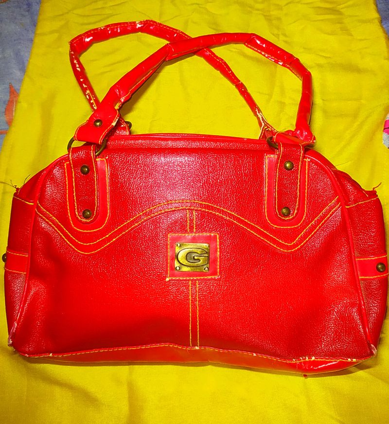 Glossy Red Hand Bag Just 99/-