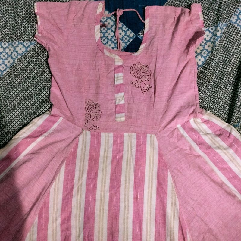 New Comfortable Pink Anarkali Kurta