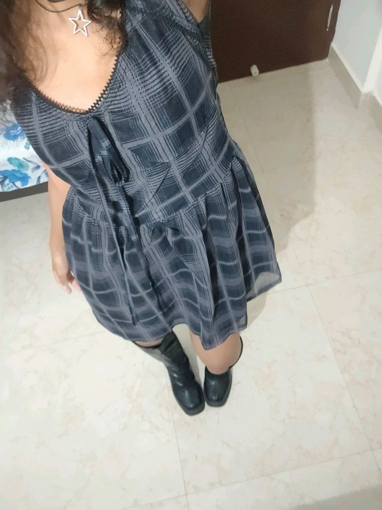 checkered mini dress