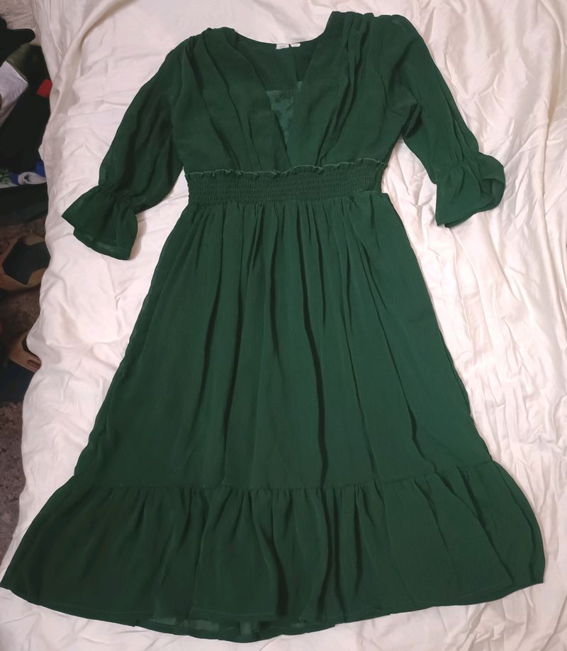 Green Colour Dress For Ladies