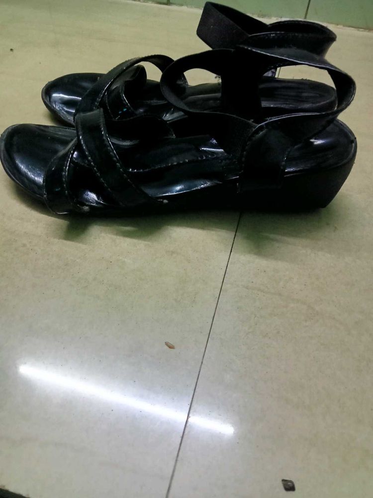 Black Colour Sandal Size  6