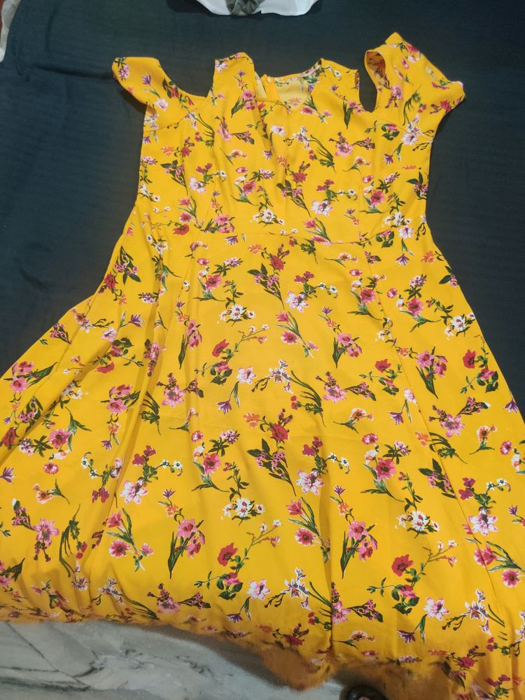 Mustard Designer Dress