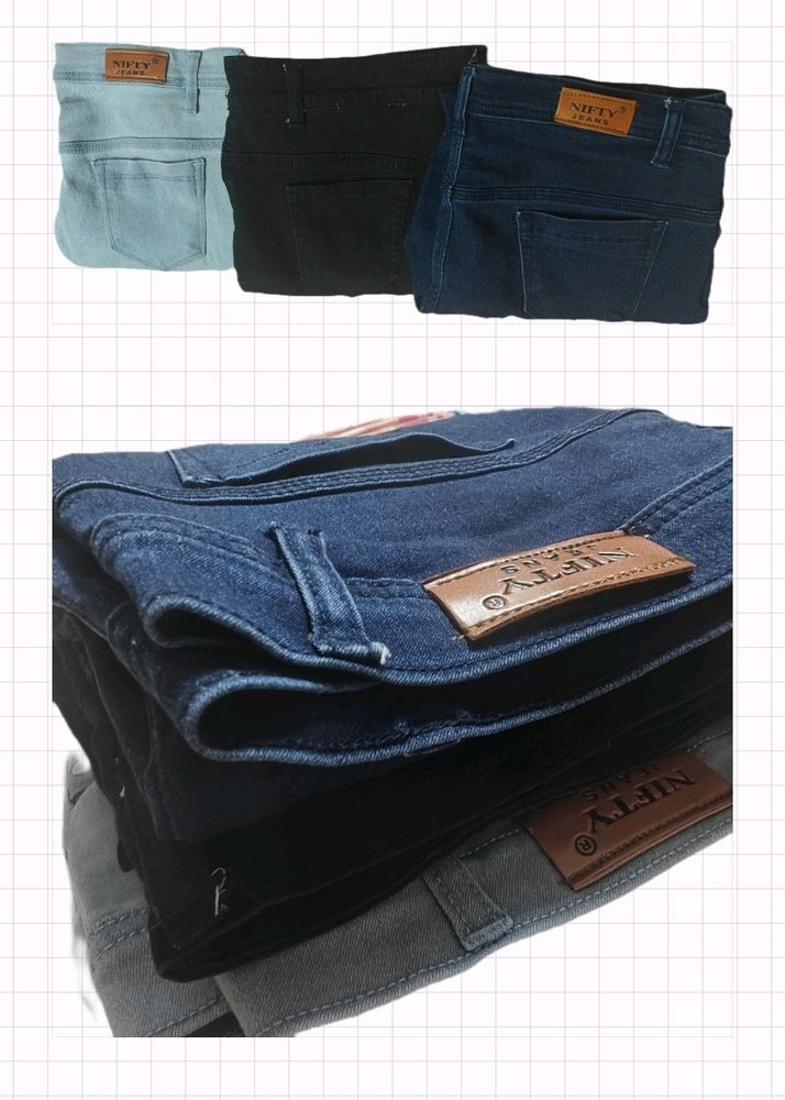 Denim Jeans (Black, Navy Blue)